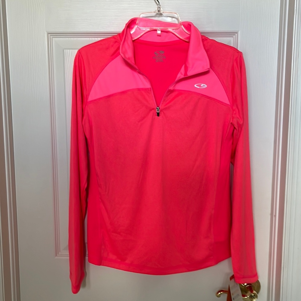 C9 by Champion, Duo Dry quarter zip long sleeve shirt pink Girls size XL (14-16)